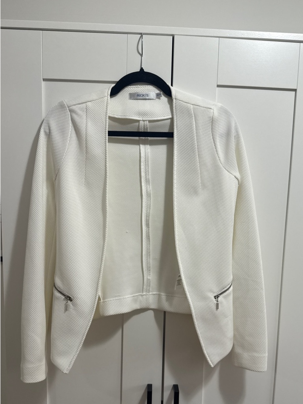 Ricki's White Open-Front Textured Blazer Jacket